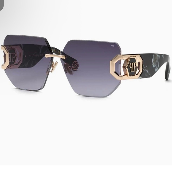 Philipp Plein Accessories - Philipp Plein Black and Rose Gold Sunglasses